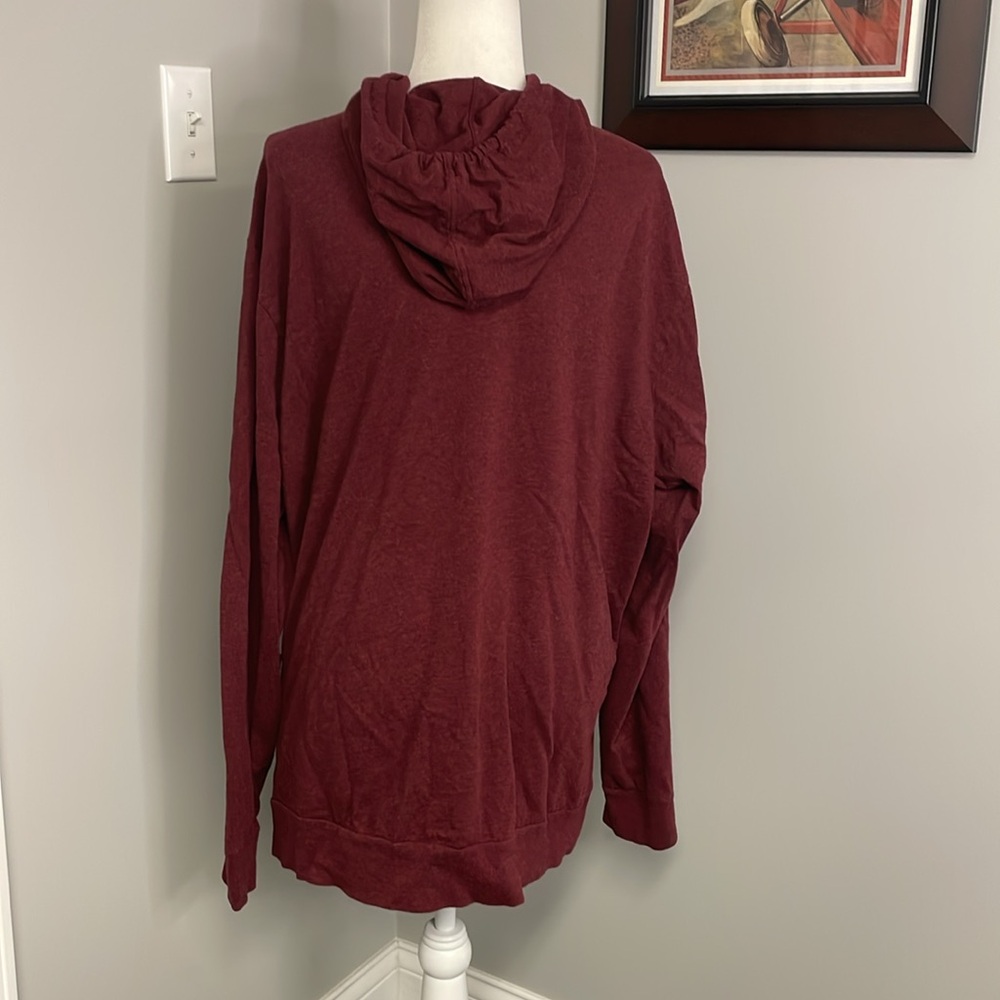 Lacoste Cotton Hoodie Lightweight Maroon Big Mens Size 4XL/9/XXXXL Preppy - Picture 4 of 5